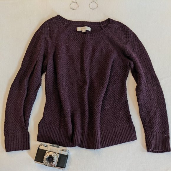 LOFT Sweaters - LOFT Plum Crew Neck Sweater
